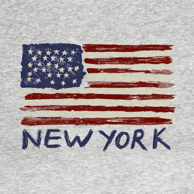 New York Painted Flag Souvenir Tee by FireflyCreative